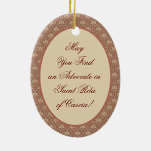 St. Rita von Cascia (M 015) Oval Keramik Ornament