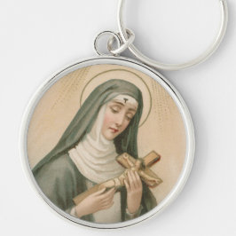St. Rita von Cascia (M 015) Premium Round Metal Schlüsselanhänger