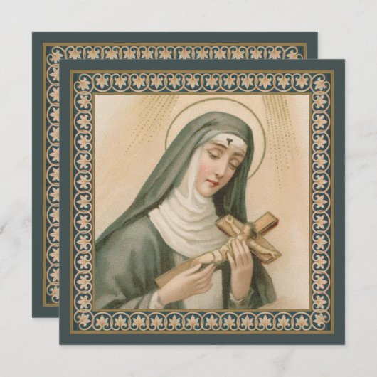 St. Rita von Cascia (M 015) Square Gruß (Vorne/Hinten)