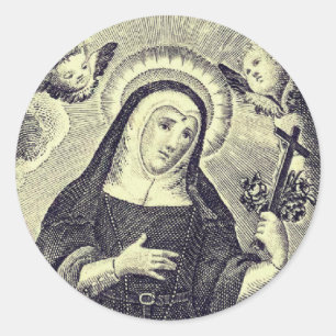 St. Rita von Cascia Runder Aufkleber