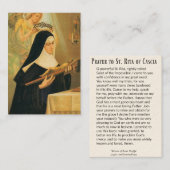 St. Rita von Cascia w/Crown des Dornen-Engels Visitenkarte (Vorne/Hinten)