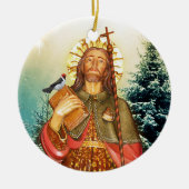 St. Rocco oder St. Roch Rundgebet Keramik Ornament (Vorne)
