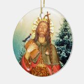 St. Rocco oder St. Roch Rundgebet Keramik Ornament (Links)