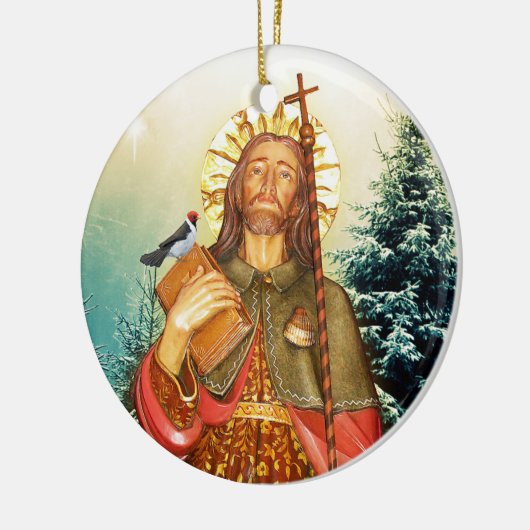 St. Rocco oder St. Roch Rundgebet Keramik Ornament (Links)