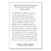St. Rocco Roch Gebet gegen Corona Virus Card Tischnummer (Rückseite)