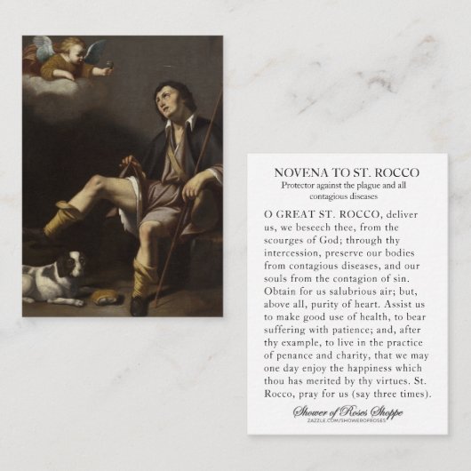 St. Rocco Roch Gebet gegen Corona Virus Card Visitenkarte (Vorne/Hinten)