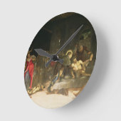 St. Roch Curing the Plague Runde Wanduhr (Winkel)