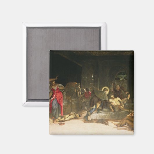 St. Roch, der die Pest heilt Magnet (Vorderseite/Rückseite)