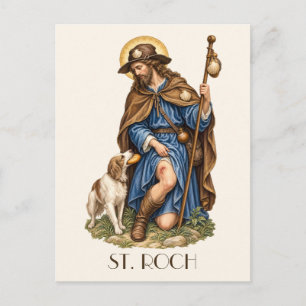 St. Roch Rocco Italienischer Schutzpatron der Hund Postkarte