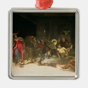 St. Roch, welches die Pest kuriert Silbernes Ornament
