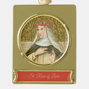 St. Rosa von Lima (BK 020) Banner-Ornament Gold