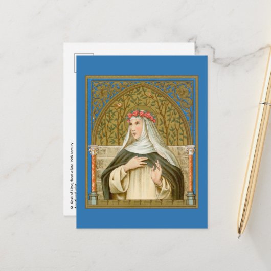 St. Rose Lima (BK 020) Postkarte (Vorderseite/Rückseite Beispiel)