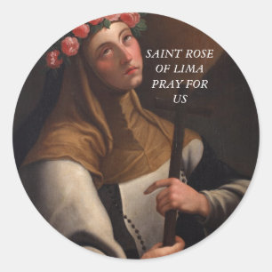 St. Rose Lima Gebet für uns Runder Aufkleber