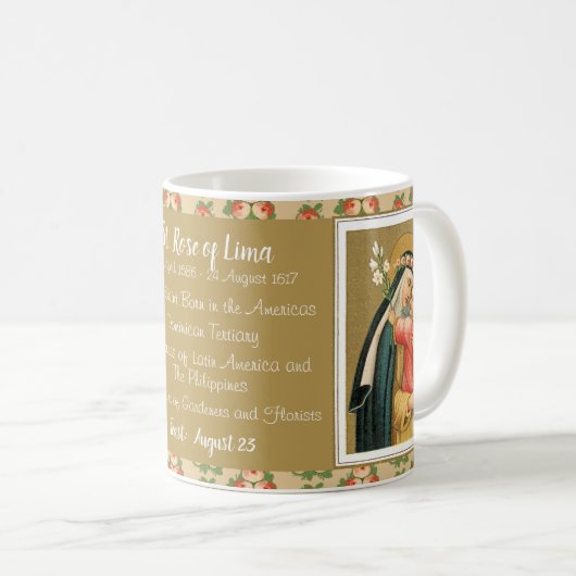St. Rose Lima und das Christkind (M 023) Kaffeetasse (VorderseiteRechts)