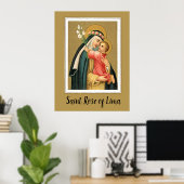 St. Rose Lima und das Christkind (M 023) Poster (Heimbüro)
