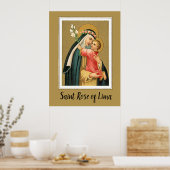 St. Rose Lima und das Christkind (M 023) Poster (Küche)