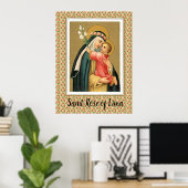 St. Rose Lima und das Christkind (M 023) Poster (Heimbüro)