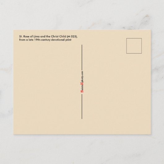 St. Rose Lima und das Christkind (M 023) Postkarte (Rückseite)