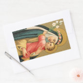 St. Rose Lima und das Christkind (M 023) Rechteckiger Aufkleber (Umschlag)