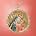 St. Rose Lima und das Christkind (M 023) Vergoldete Kette<br><div class="desc">Wie der heilige Anthony von Padua (JM 05) und einige andere Mystiker der Kirche, erlebte die St. Rose Lima (1586-1617) Visionen des Christkindles. Im Alter von fünf Jahren wurde der St. Rose beigebracht, von Ihm zu lesen und zu schreiben, als die Erwachsenen um sie herum damit beschäftigt waren, sie zu...</div>