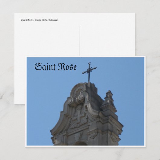 St. Rose Santa Rosa, Ca. Postkarte (Vorne/Hinten)