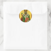 St Saint Patrick Portrait Runder Aufkleber (Tasche)