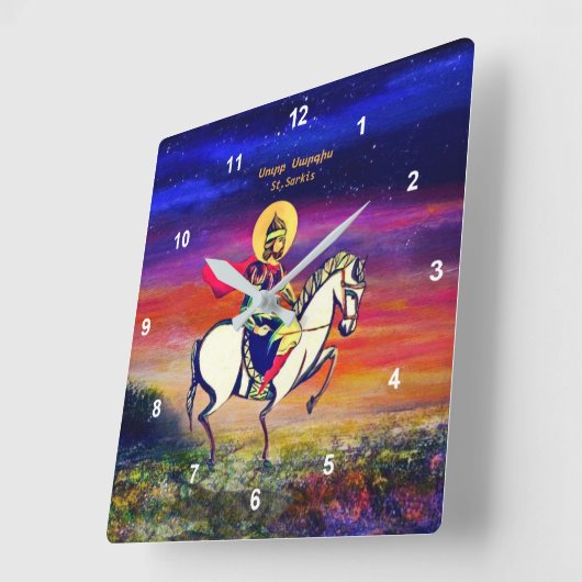 St. Sarkis-Acrylmauer-Uhr Quadratische Wanduhr (Winkel)