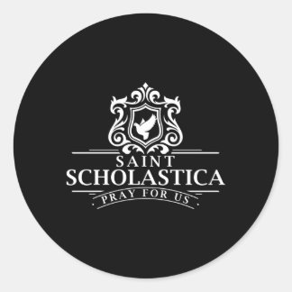 St Scholastica Benedict Katholische Heiligen Runder Aufkleber