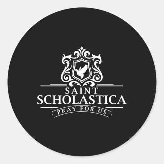St Scholastica Benedict Katholische Heiligen Runder Aufkleber (Vorderseite)