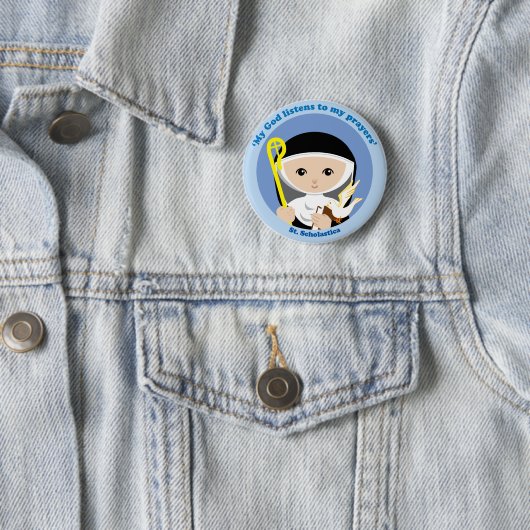 St. Scholastica Button (Beispiel)