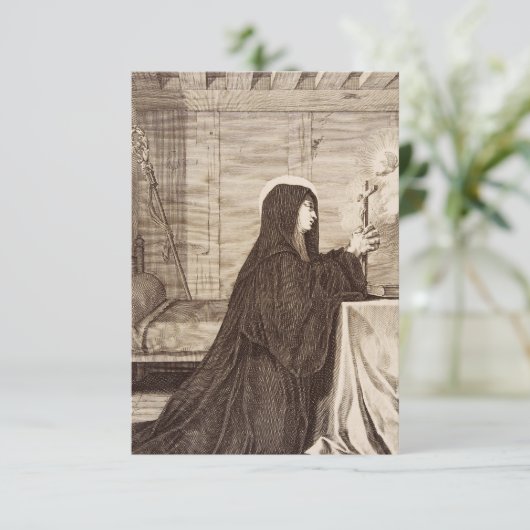 St. Scholastica Gönnerin der Schule Dankeskarte (Stehend Vorderseite)