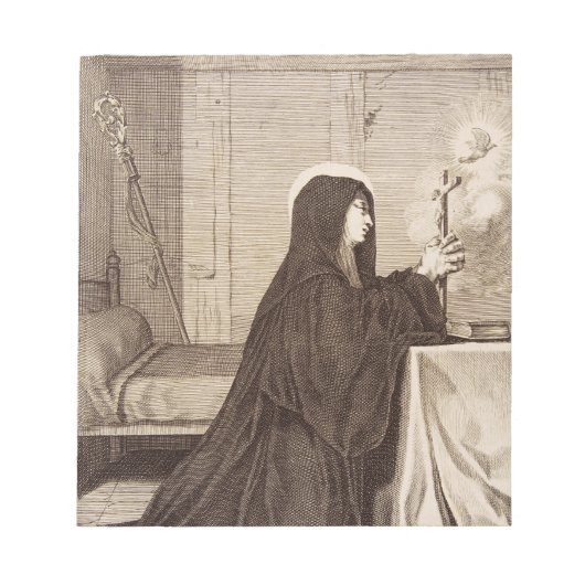 St. Scholastica Gönnerin der Schule Notizblock (Vorderseite)