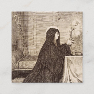 St. Scholastica Gönnerin der Schule Quadratische Visitenkarte