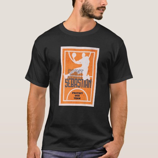 St Sebastian Basketball Dunk Schutzheilige des Spo T-Shirt (Vorderseite)
