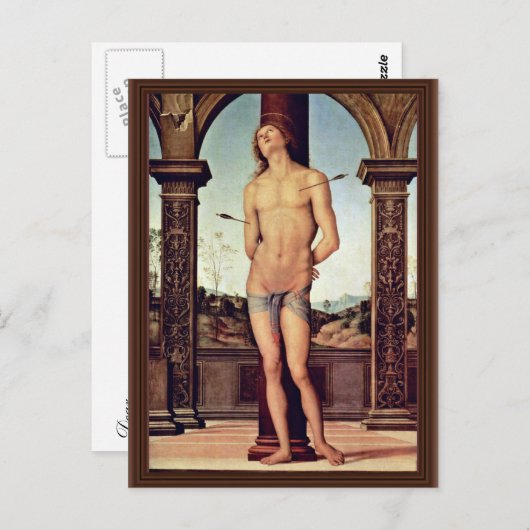 St. Sebastian by Perugino Pietro (beste Qualität) Postkarte (Vorne/Hinten)