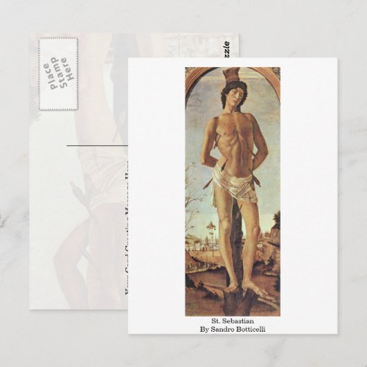 St. Sebastian By Sandro Botticelli Postkarte (Vorne/Hinten)