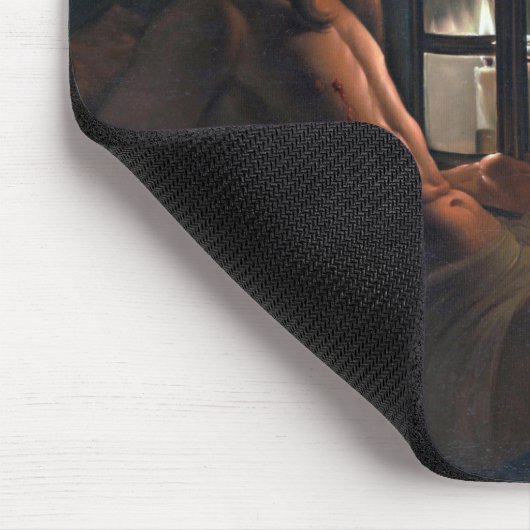 St. Sebastian Embraced by Irene, La Tour Mousepad (Ecke)