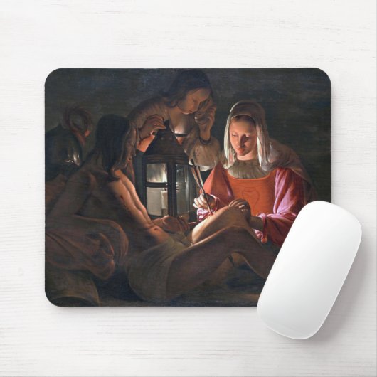 St. Sebastian Embraced by Irene, La Tour Mousepad (Mit Mouse)