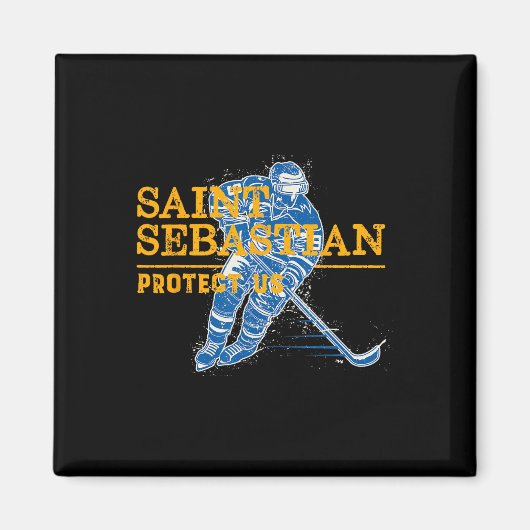 St. Sebastian Hockey Patron Heiliger Sportler Magnet (Vorne)
