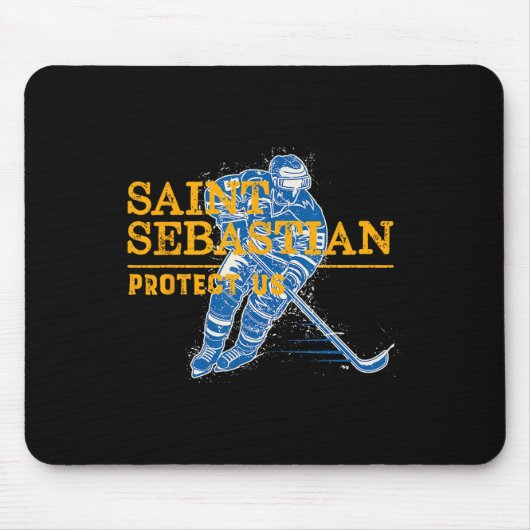 St. Sebastian Hockey Patron Heiliger Sportler Mousepad (Vorne)