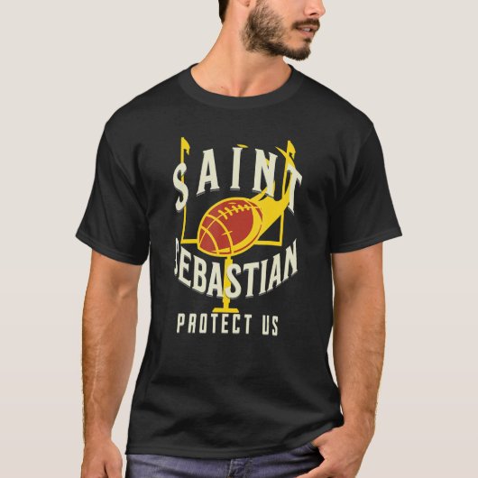 St Sebastian Patron Saint of Football Players Spor T-Shirt (Vorderseite)