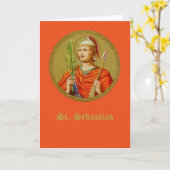 St. Sebastian (SNV24) (RndIm) Blank Greeting Card Karte (Gelbe Blume)