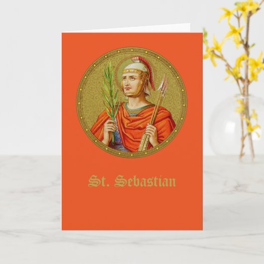 St. Sebastian (SNV24) (RndIm) Blank Greeting Card Karte (Gelbe Blume)