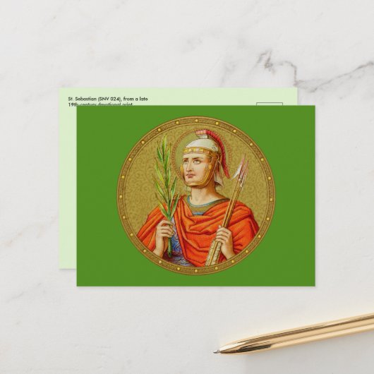 St. Sebastian (SNV 24) (Rundbild) Horizontal Postkarte (Vorderseite/Rückseite Beispiel)
