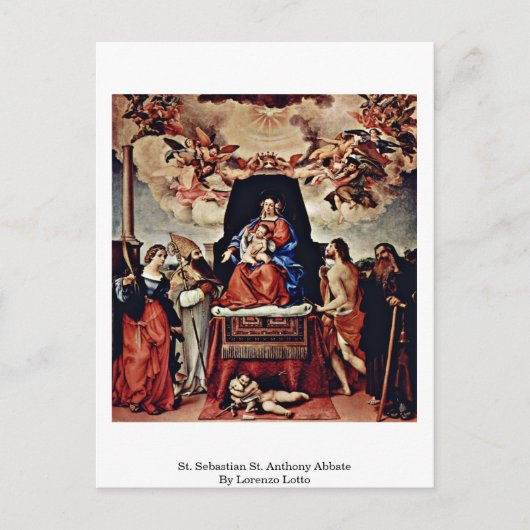 St. Sebastian St. Anthony Abbate Postkarte (Vorderseite)