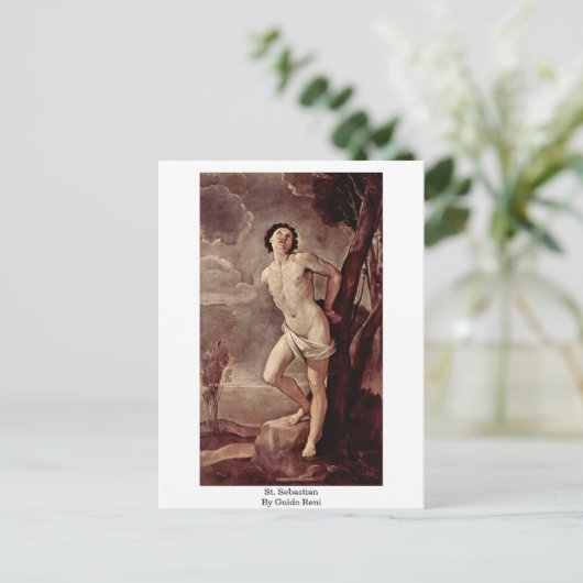 St. Sebastian Von Guido Reni Postkarte (Stehend Vorderseite)