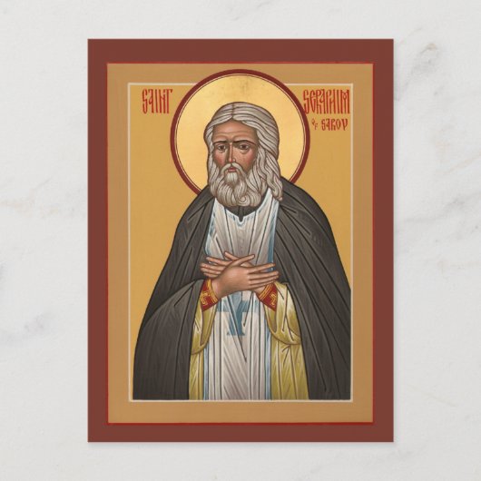St. Seraphim von Sarov Gebetskarte Postkarte (Vorderseite)