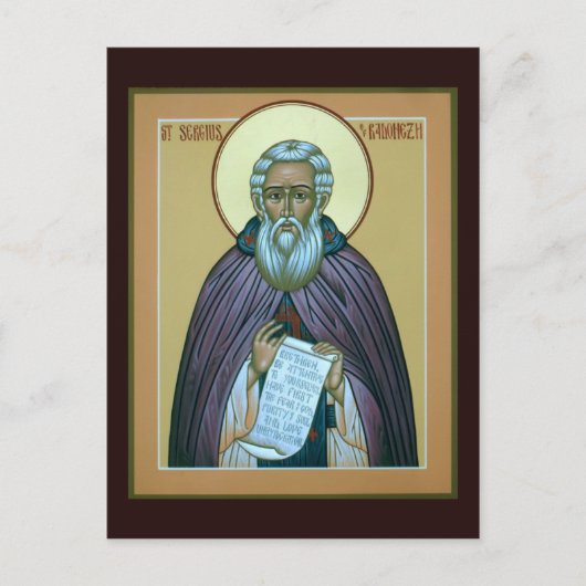 St. Sergius Radonezh-Gebetskarte Postkarte (Vorderseite)