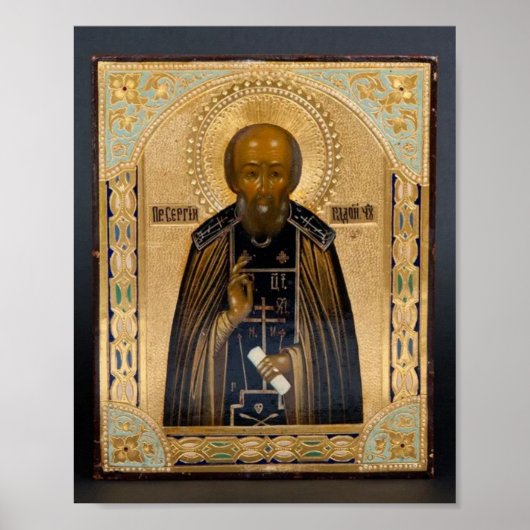 St. Sergius von Radonezh Orthodox Christlich Print Poster (Vorne)