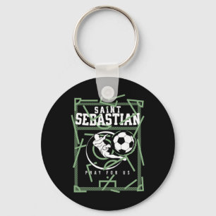 St. Sestian Schutzpatron der Athleten Fußball Ll F Schlüsselanhänger